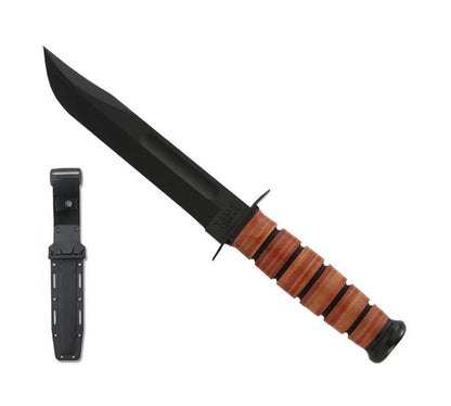 KA-BAR USMC Fighting/Utility Knife,Glass Filled Nylon Sheath,Straight Edge #5017