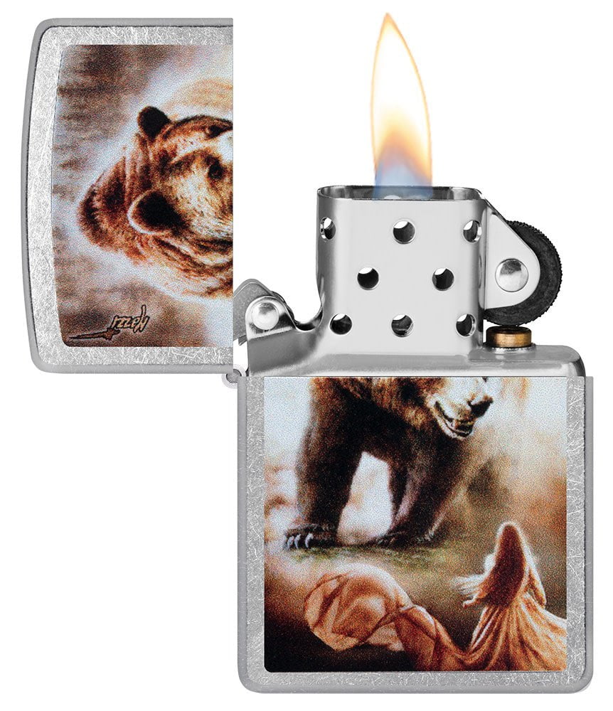 Zippo Mazzi Bear Design, Street Chrome Lighter #48330