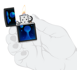 Zippo Lava Lamp Black Light Design, Black Matte Lighter #48675