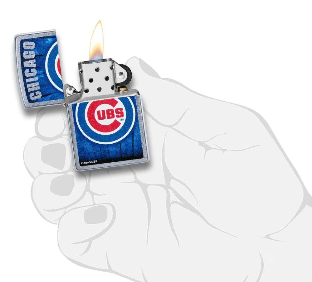 Zippo MLB Chicago Cubs Brushed Chrome Finish Genuine Windproof Lighter #29792