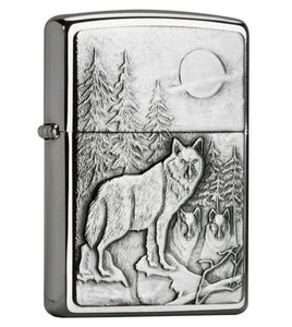 Zippo Timberwolves Lighter Emblem Brushed Chrome #20855