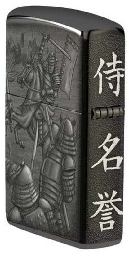 Zippo Samurai Warrior Fighting, 360° Design, High Polish Black Lighter #49292