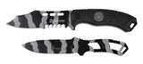MTech Marines Fixed Blade Knife w/ Thrower_Black + Molle Nylon Sheath #M-1032UC