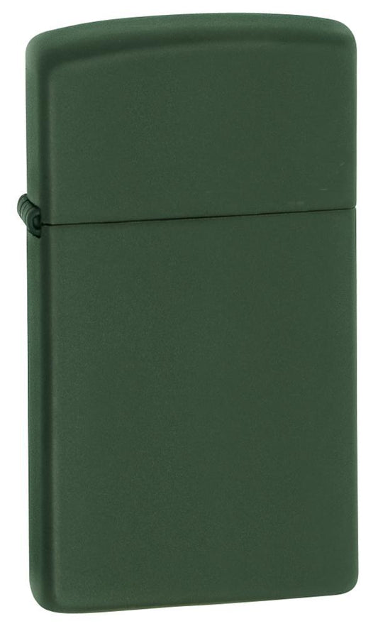 Zippo Slim Green Matte Windproof Lighter, Original Zippo Box, Made in USA #1627