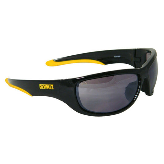 DeWalt Dominator Safety Glasses, Black/Yellow Frame, Mirror Lens #DPG94-6D
