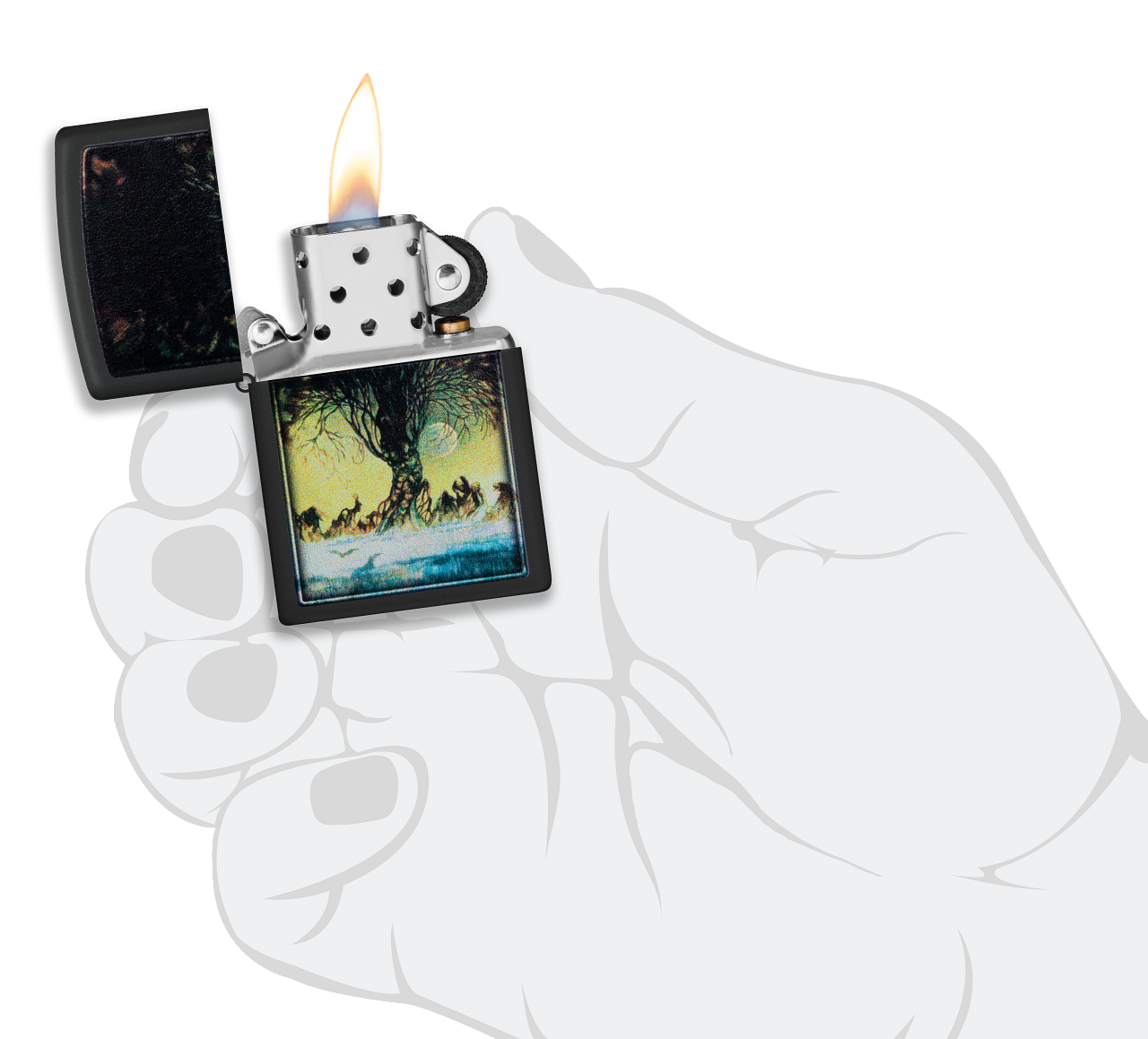 Zippo Frank Frazetta Swamp Design, Black Matte Lighter #48376