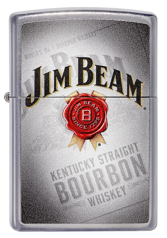 Zippo Jim Beam Kentucky Straight Bourbon Whiskey, Street Chrome Finish Lighter #49323