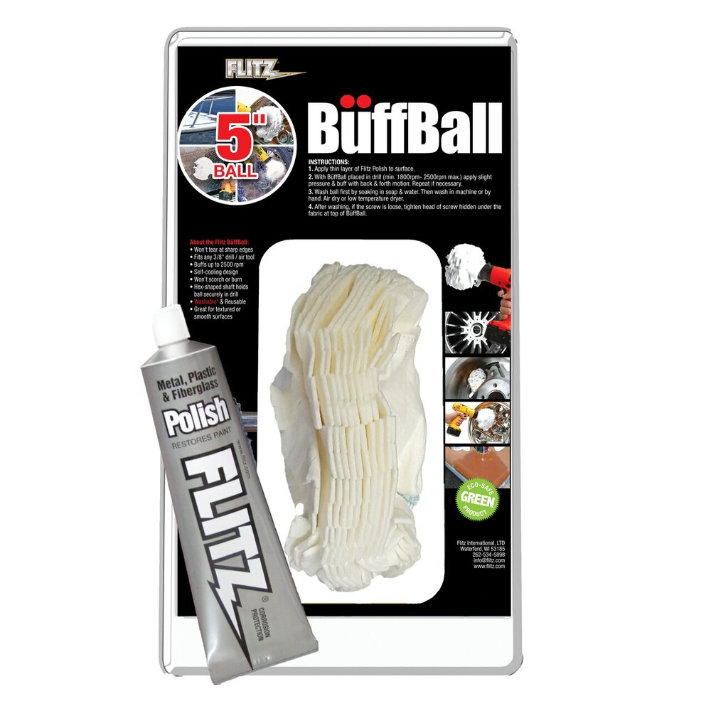 Flitz Large Buff Ball + BONUS Flitz 50g Metal Polish #PB101