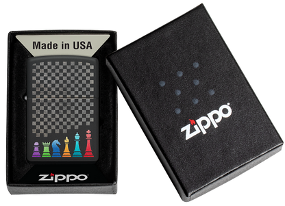 Zippo Chess Pieces Design, Black Matte Lighter #48662