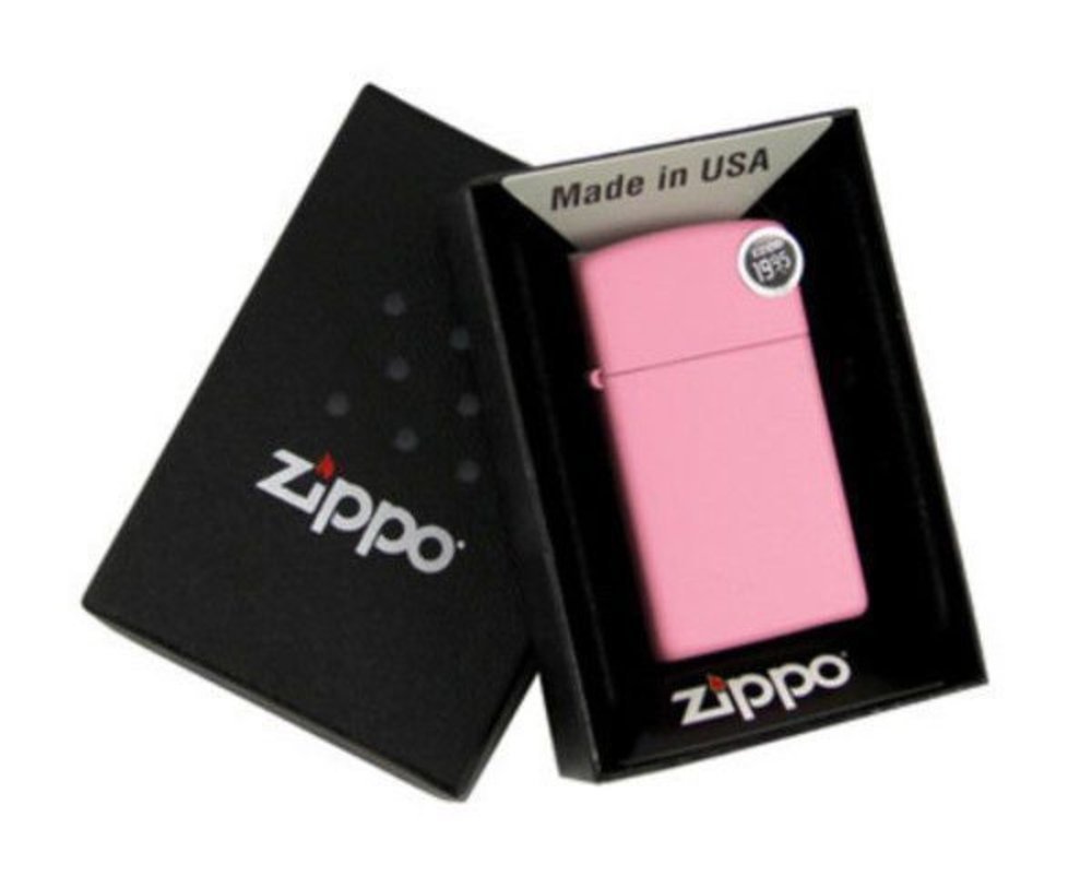 Zippo Slim Pink Matte Lighter #1638