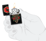 Zippo The Raven Design, Black Matte Finish Lighter #48611