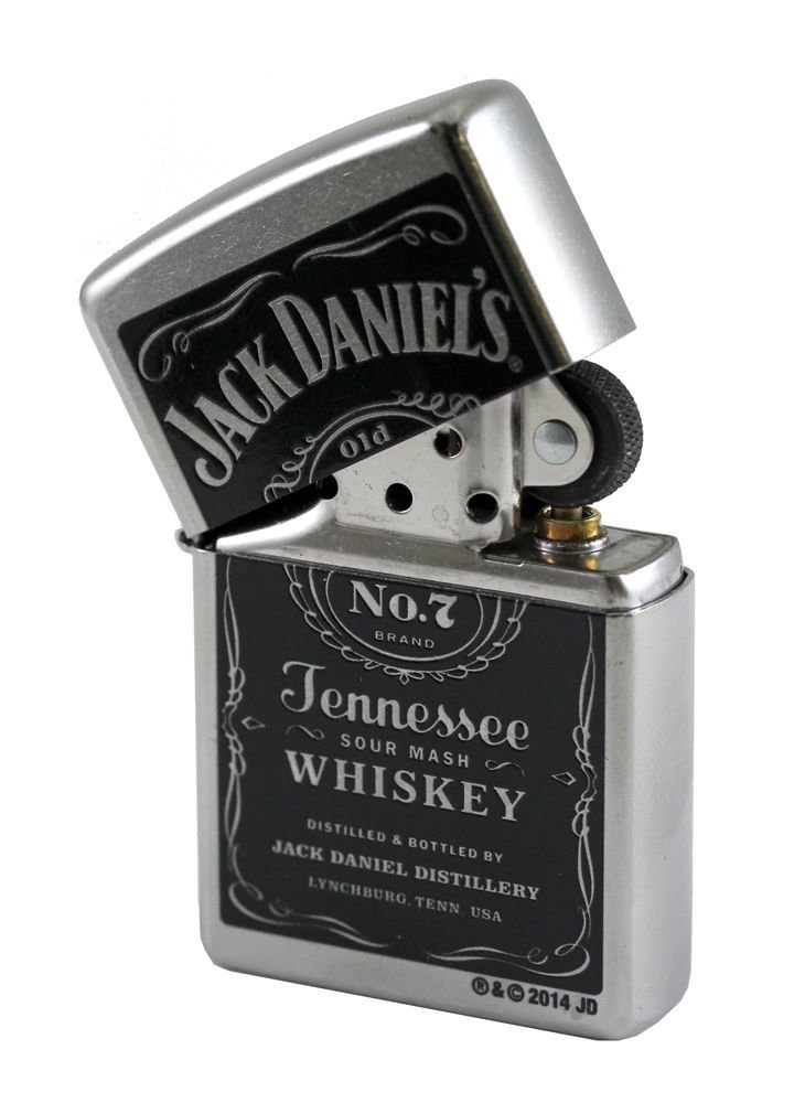 Zippo Jack Daniels Label, Street Chrome #24779