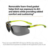 3M Solus Safety Glasses, Anti-Fog Coating, Gray AF-AS lens #SCCS02SGAF-GRN