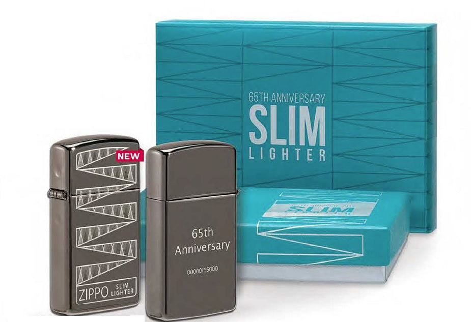 Zippo 65th Anniversary Zippo Slim Collectible, Black Ice Finish Lighter #49709