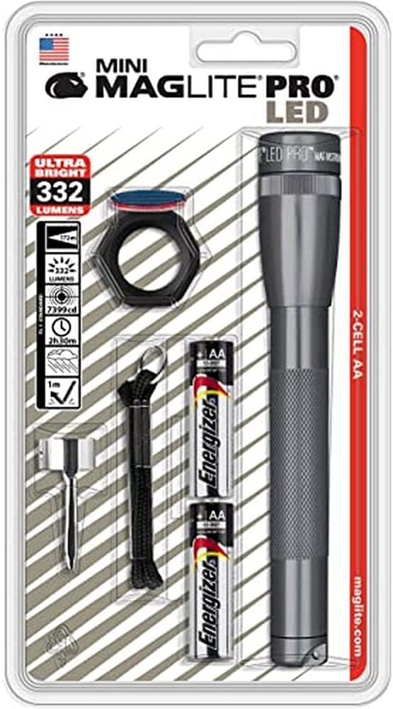 MAGLITE Mini Mag LED PRO 2-Cell AA Combo Pack, Gray #SP2P09C