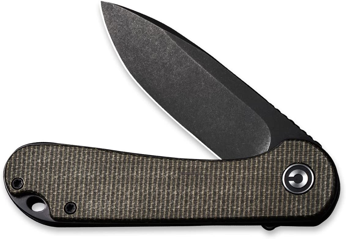 CIVIVI Elementum Knife, Black Blade + Dark Green Micarta Handle #C907Z