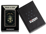 Zippo Spiritual Tree Moon Phases, Black Ice Lighter #48636