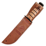 KA-BAR Short KA-BAR, USMC, Brown Leather Sheath, Serr Edge #1252