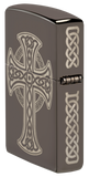 Zippo Spiritual Cross Laser Engrave Design, Black Ice Lighter #48614