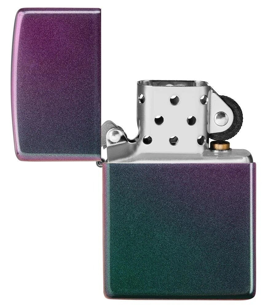 Zippo Iridescent Violet Satin Finish Genuine Windproof Pocket Lighter NEW #49146