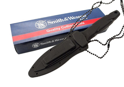 Smith & Wesson Fixed Boot Knife, Black + Fiberglass Booth Sheath #SWHRT3BF