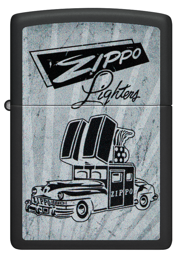 Zippo Retro Zippo Car Design, Black Matte Lighter #48572