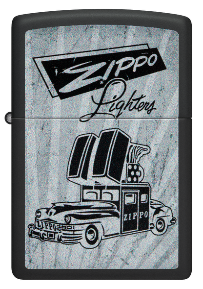 Zippo Retro Zippo Car Design, Black Matte Lighter #48572