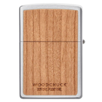 Zippo WOODCHUCK Cherry Wood Emblem, 100% Real Wood Lighter #49462