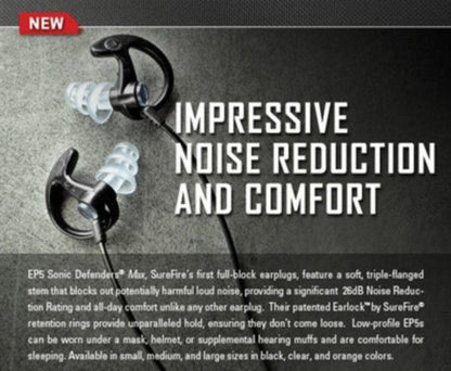 Surefire Earpro Medium, Blk, Sonic Defenders Max, Hearing Protection #EP5-BK-MPR