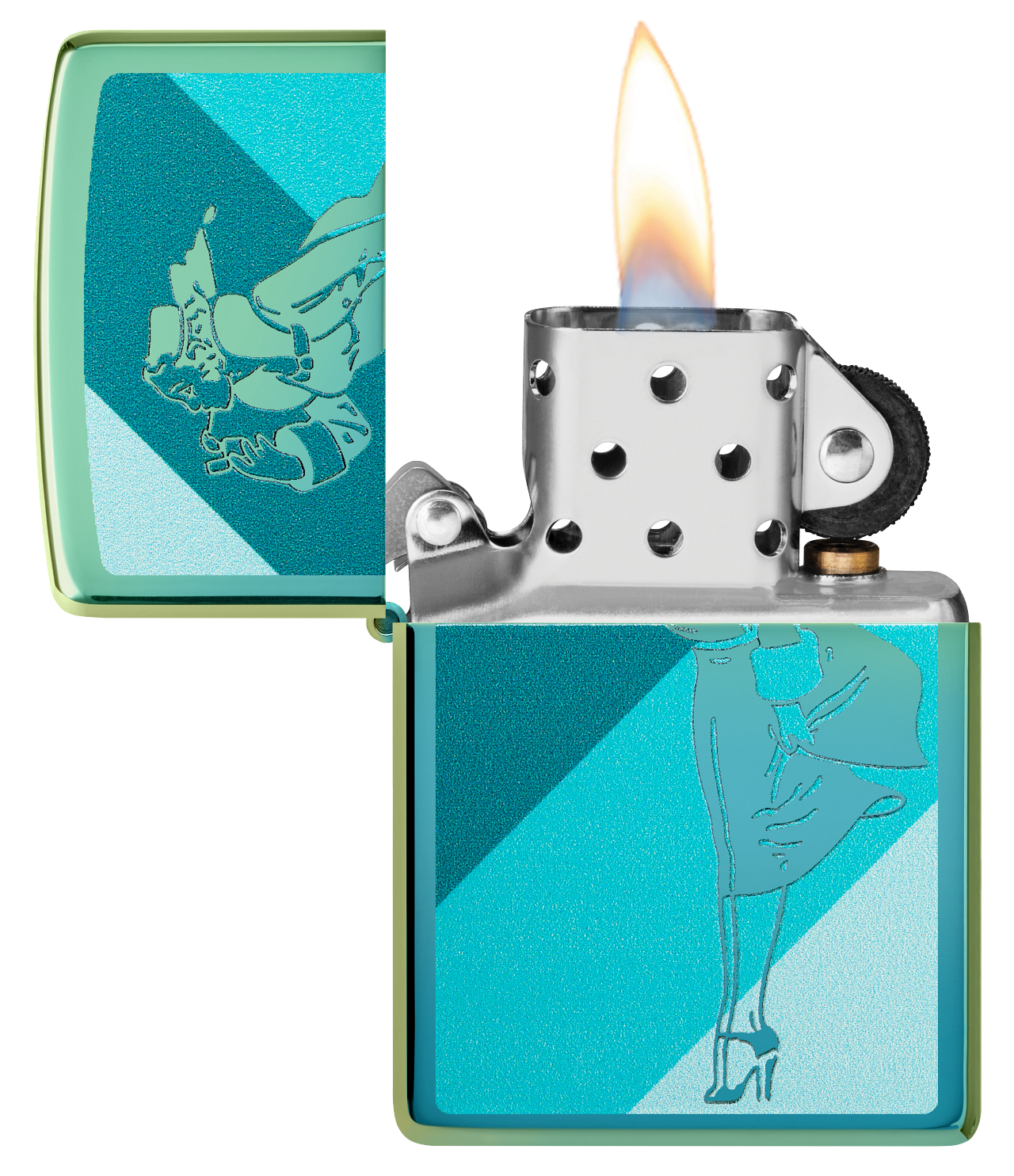 Zippo Windy Girl, High Polish Teal Lighter #48457