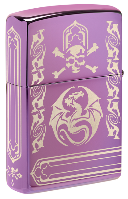 Zippo Anne Stokes Dragon Design, High Polish Purple Lighter #48574