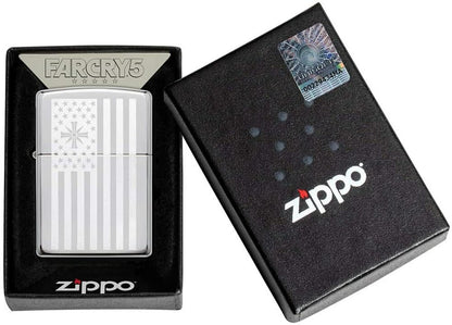Zippo Far Cry 5 Flag Gaming High Polish Chrome Genuine Windproof Lighter #49245