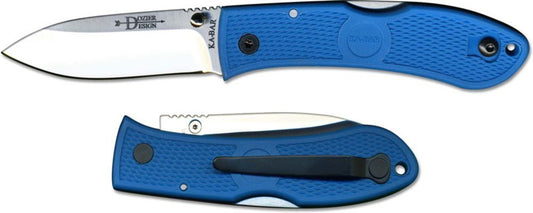 Ka-Bar Dozier Folding Hunter Knife, Thumb Stud, Blue #4062BL