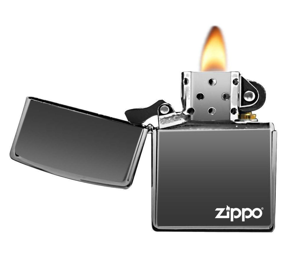 Zippo Black Ice Lighter, with Logo, High Polish #150ZL