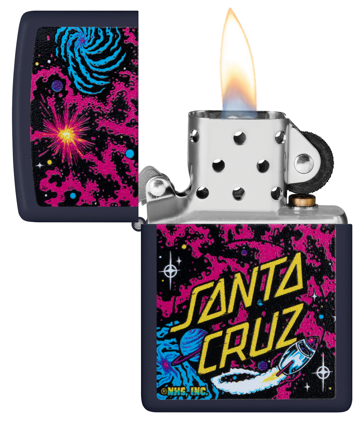 Zippo Santa Cruz Skateboards Space Design, Navy Matte Lighter #48414