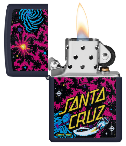 Zippo Santa Cruz Skateboards Space Design, Navy Matte Lighter #48414