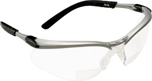 3M BX Reader Protective Glasses Clear Lens, Silver Frame, +2.0 Diopter #11375