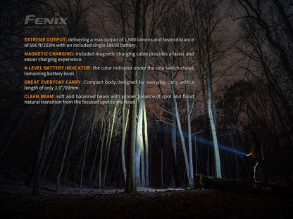 Fenix E30R, 1600 Lumens Rechargeable Flashlight, Battery Included #E30R