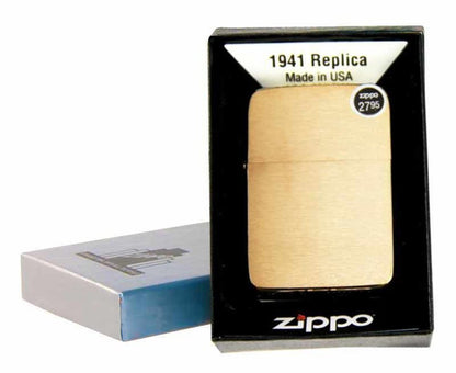 Zippo 1941 Vintage Replica Lighter, Brushed Brass #1941B