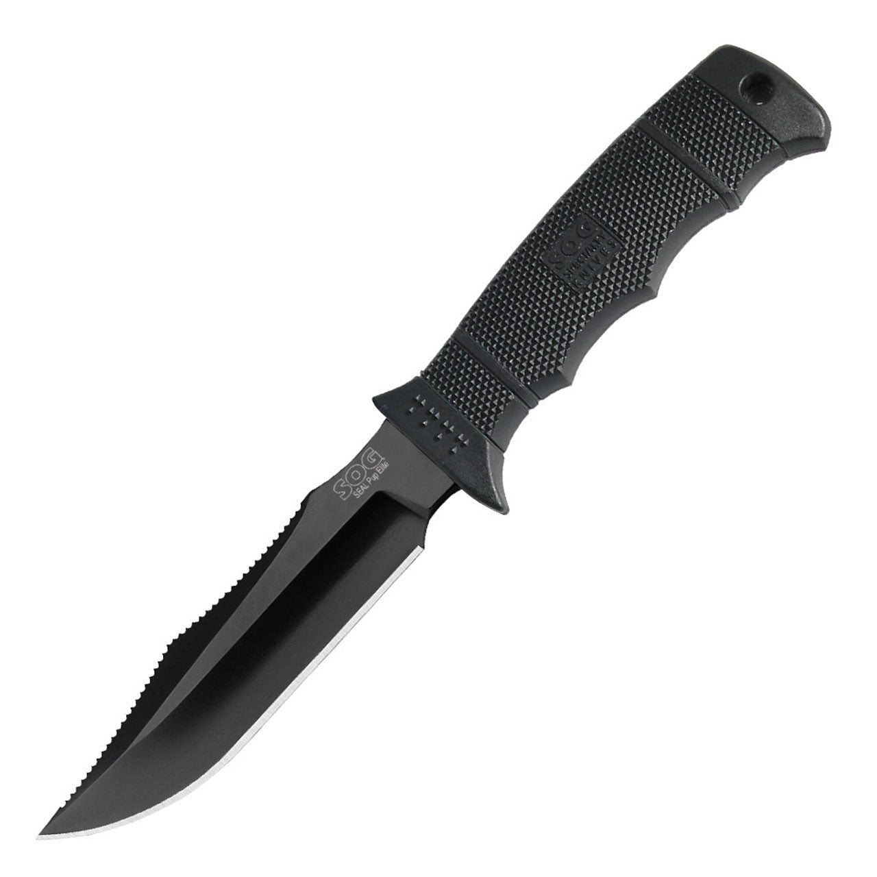 SOG Seal Pup Elite Fixed Blade Knife + Sheath, Black #E37SN-CP