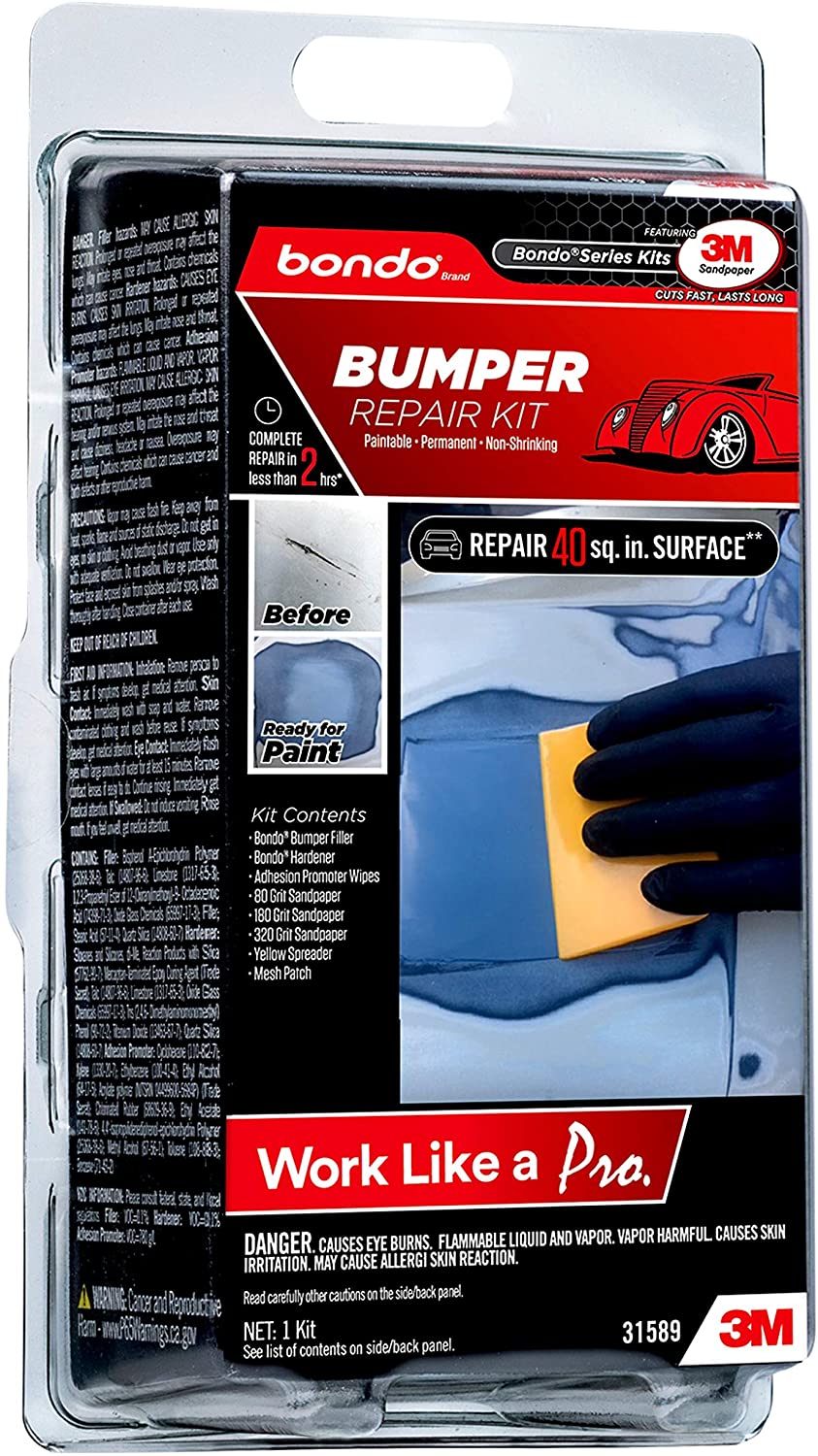 3M Bondo Bumper Repair Kit for Vehicles, Clamshell Pack #31589