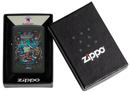 Zippo Rick Rietveld Black Light Design, Black Matte Lighter #48673