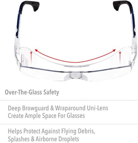 UVEX Ultra-Spec 2001 OTG Safety Glasses with Clear Anti-Scratch Lens #S0112-BR