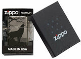 Zippo Howling Wolves Design, 360° Photo Image, Black Ice Pocket Lighter #49188