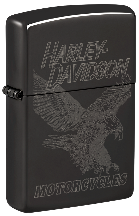 Zippo Harley Davidson Laser Fancy Fill Design, High Polish Black Lighter #48601