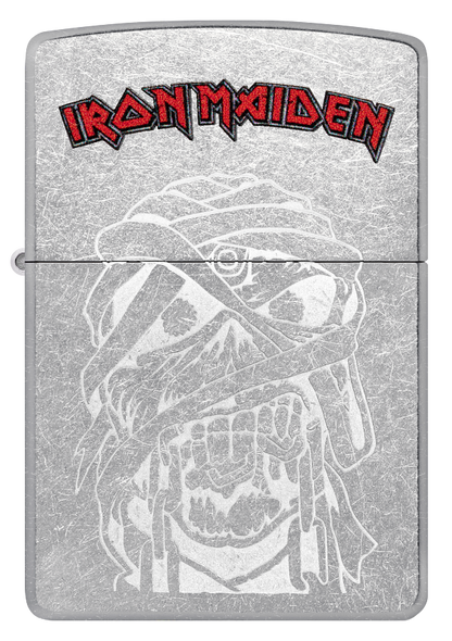 Zippo Iron Maiden Lustre Etch Design, Street Chrome Lighter #48667