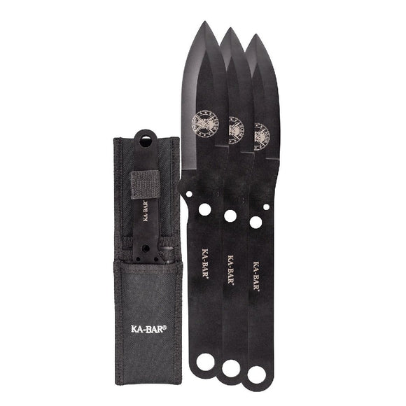 Ka-Bar Throwing Knife Set 3 Knives, 3Cr13 Steel + Polyester Storage Pouch #1121