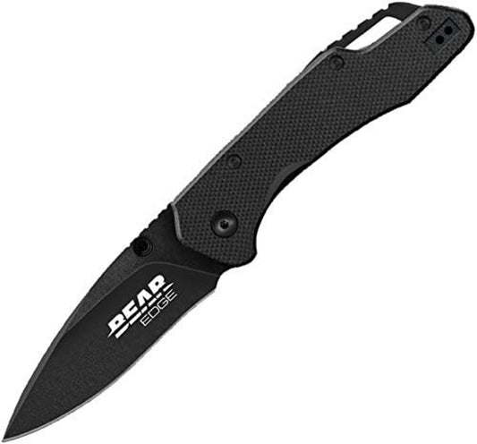 Bear & Son Bear Edge 3.5" Drop Point Folding Pocket Knife, Assisted Open #61502