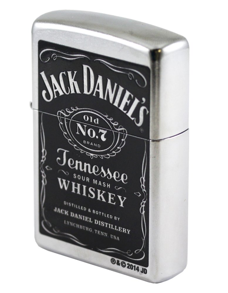 Zippo Jack Daniels Label, Street Chrome #24779