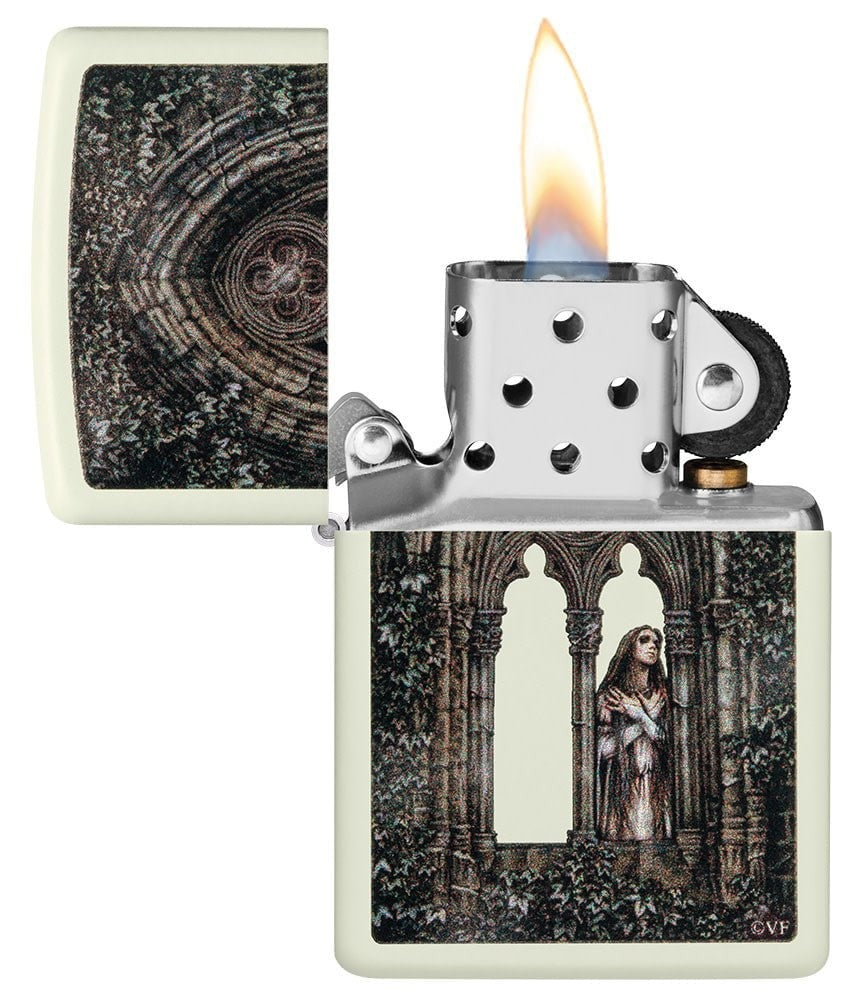 Zippo Victoria Frances Holy Woman Glow-In-The-Dark Windproof Lighter #49836